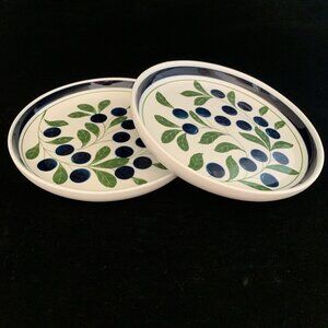Pair of Dansk Blueberry Salad Plates Philippines 8" Berries Series Discontinued